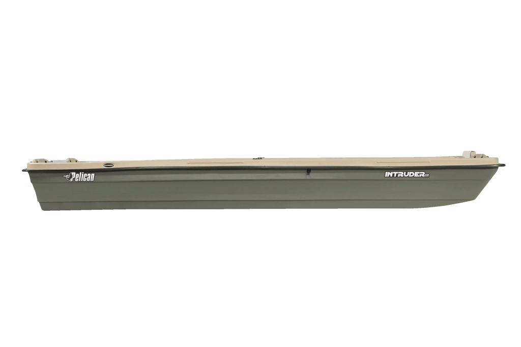 Nouveauté 2026 – Pelican - Bateau Intruder 12 - Bateau de pêche Jon - 3,66 m (12 pi) - Idéal pour la chasse et la pêche, kaki/beige