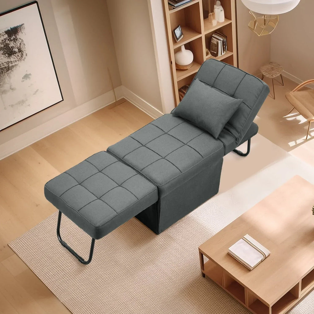 Nouveauté 2026 – Canapé-lit pliant Ainfox , 4 en 1 : lit de jour, pouf, fauteuil, canapé-lit pour invités, idéal pour un salon moderne ou une chambre, petite taille (gris foncé