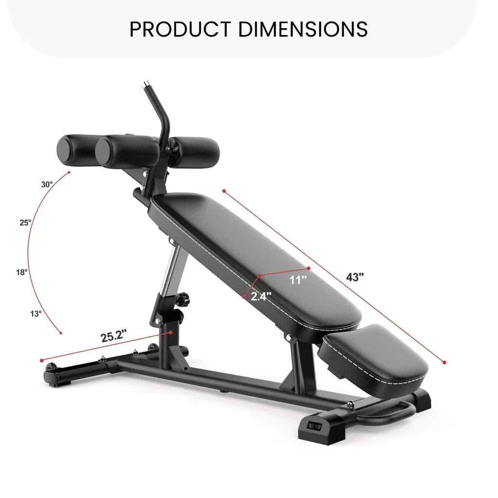 Nouveauté 2026 – Banc de musculation semi-professionnel Finer Form Elite , avec poignée pour crunch inversé, idéal pour les exercices abdominaux. Permet de réaliser des crunchs inversés et des relevés de buste inclinés. 4 hauteurs réglables. Noir