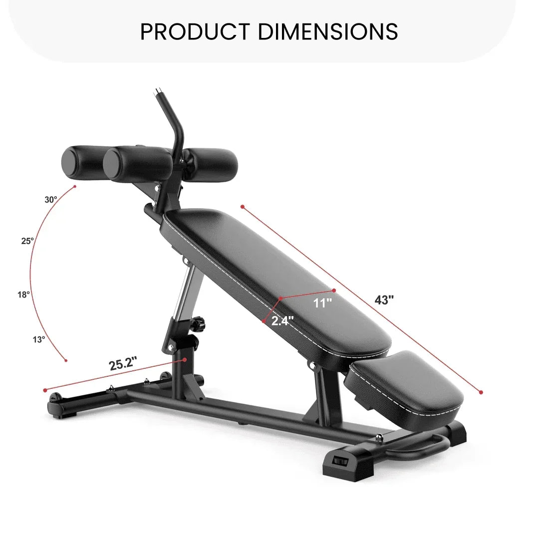 Nouveauté 2026 – Banc de musculation semi-professionnel Finer Form Elite , avec poignée pour crunch inversé, idéal pour les exercices abdominaux. Permet de réaliser des crunchs inversés et des relevés de buste inclinés. 4 hauteurs réglables. Noir