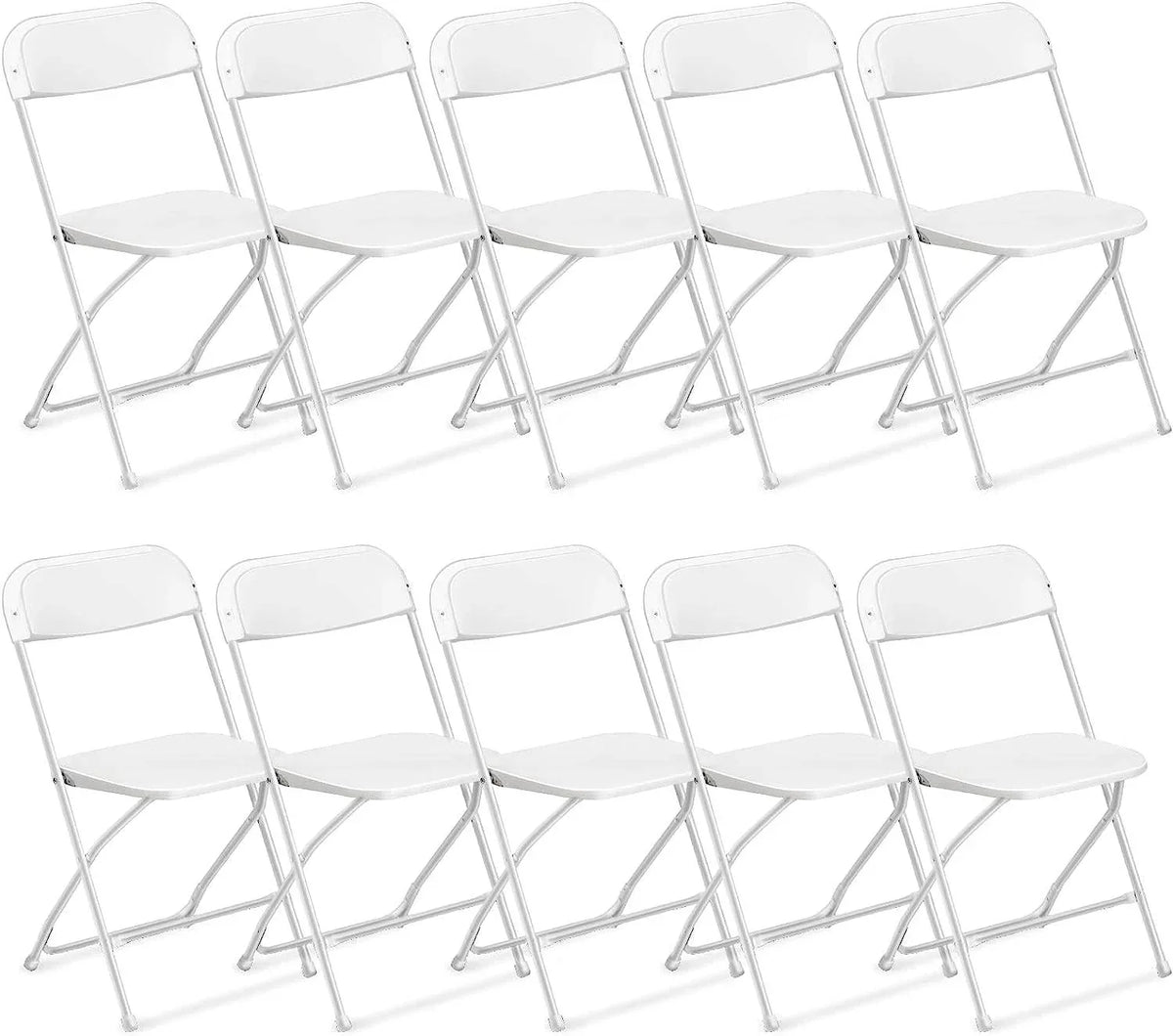 Nouveauté 2026 – Ktaxon Lot de 10 chaises pliantes empilables en plastique blanc, idéales pour les mariages et les fêtes d'adultes