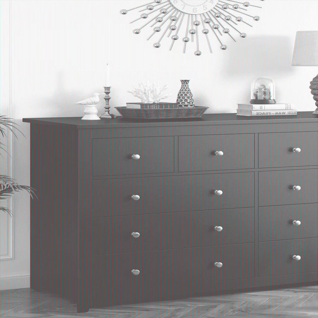 Nouveauté 2026 – Commode blanche EnHomee pour chambre à coucher, 10 tiroirs, commode moderne en bois, commode large pour adultes