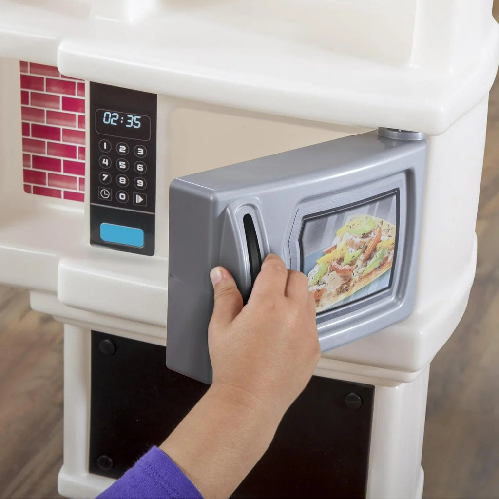 Nouveauté 2026 – Cuisine pour tout-petits Step2 Great Gourmet rose tendre en plastique souple avec ensemble de jeu de 35 pièces