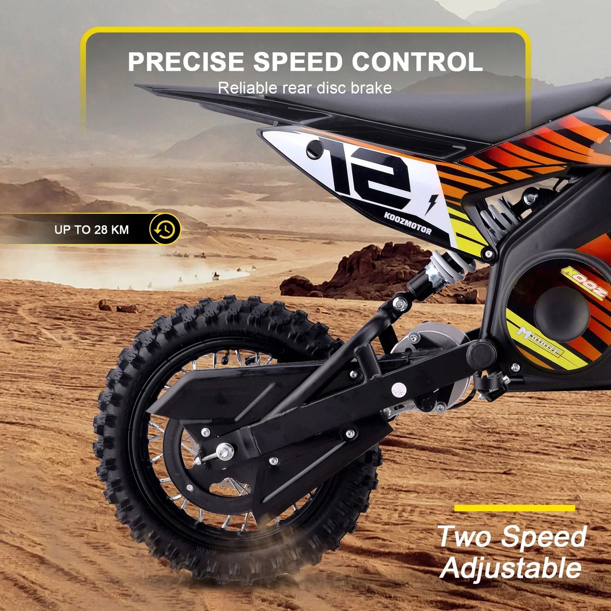 Nouveauté 2026 – Moto tout-terrain électrique MotoTec 36 V 1000 W (HP112E) bleue