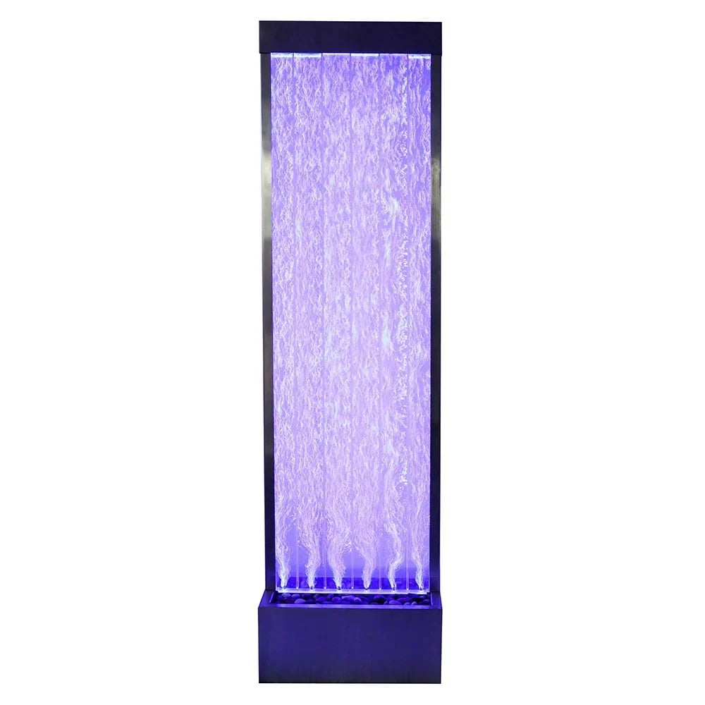 Nouveauté 2026 – Fontaine à bulles acrylique 72'' , panneau à bulles sur pied, éclairage couleur/télécommande