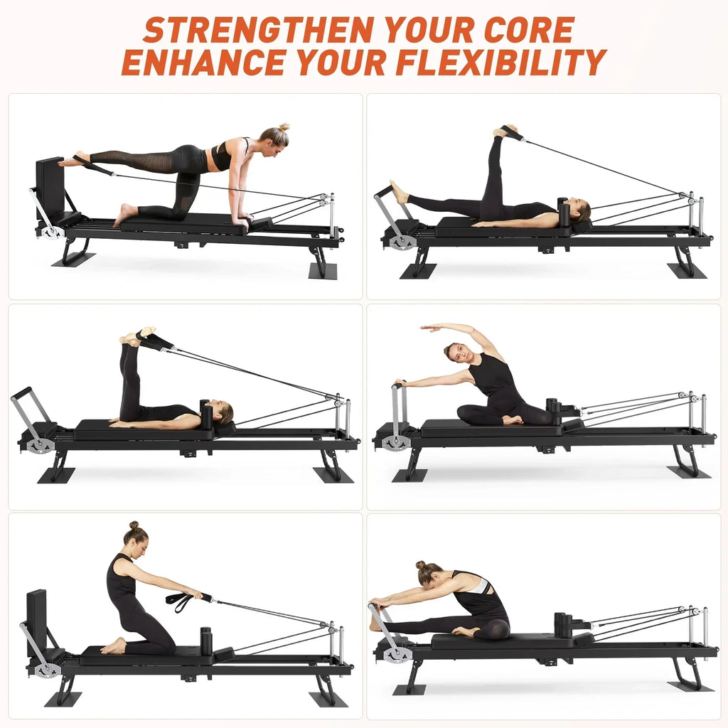 Nouveauté 2026 – Appareil de Pilates Reformer pliable GIKPAL de 234 cm (92 pouces) pour salle de sport à domicile, équipement d'exercices de Pilates pour un corps équilibré avec planche de saut
