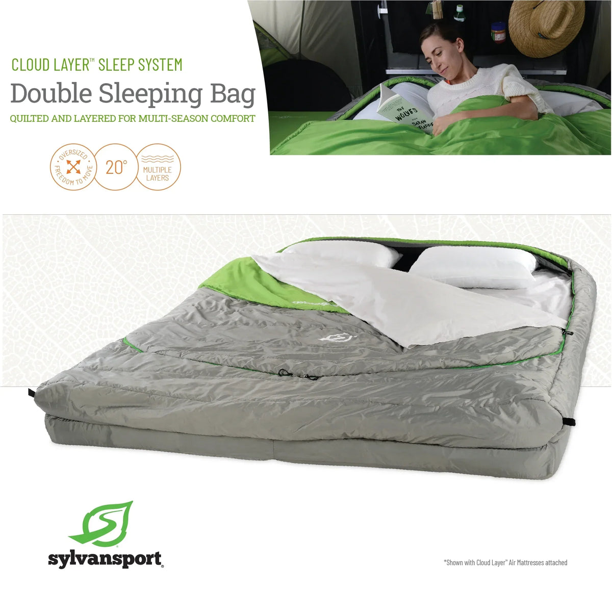 Nouveauté 2026 – Sac de couchage double SylvanSport Cloud Layer