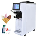 Nouveauté 2026 – Machine à glace commerciale KFFKFF , 2,7-4 gal/10-15 L/h, trémie de 4 L, une seule saveur, machine à glace molle de comptoir, nettoyage automatique, pré-refroidissement