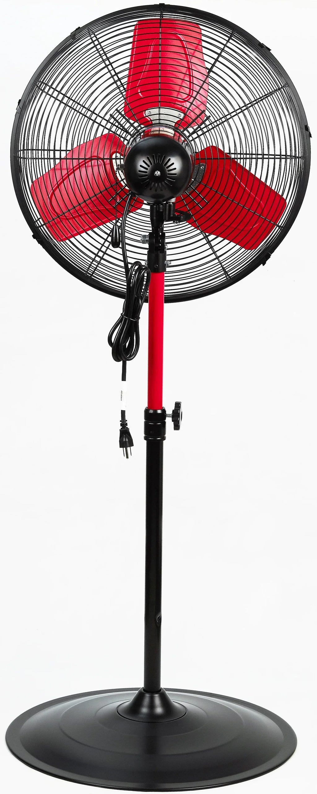 Nouveauté 2026 – Ventilateur sur pied oscillant rouge et noir Hyper Tough 20" à 3 vitesses pour usage commercial et industriel