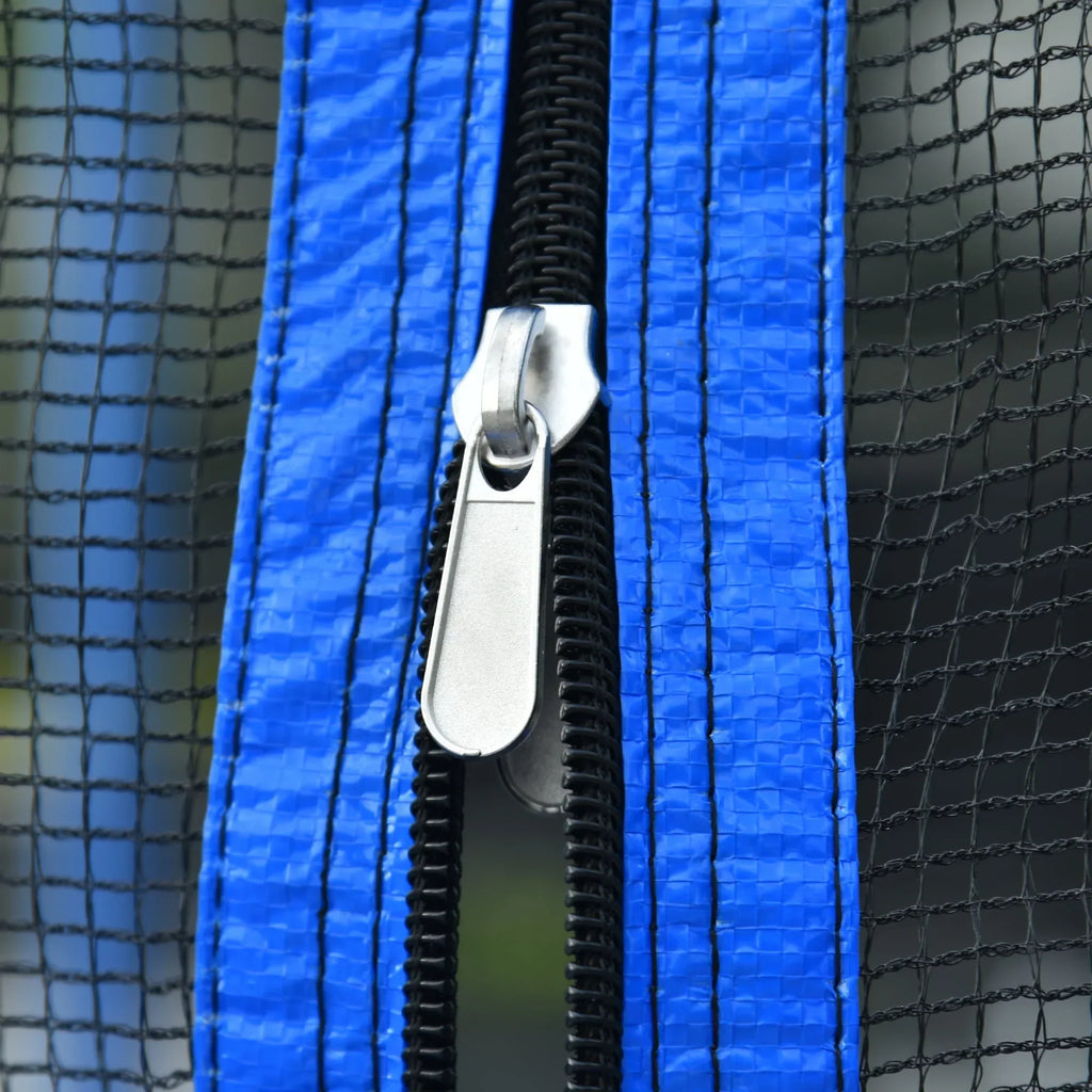 Nouveauté 2026 – Trampoline d'extérieur 4,27 m (14 pi) neuf de avec filet de sécurité, structure tubulaire en acier, échelle et filet de protection - Modèle robuste, bleu