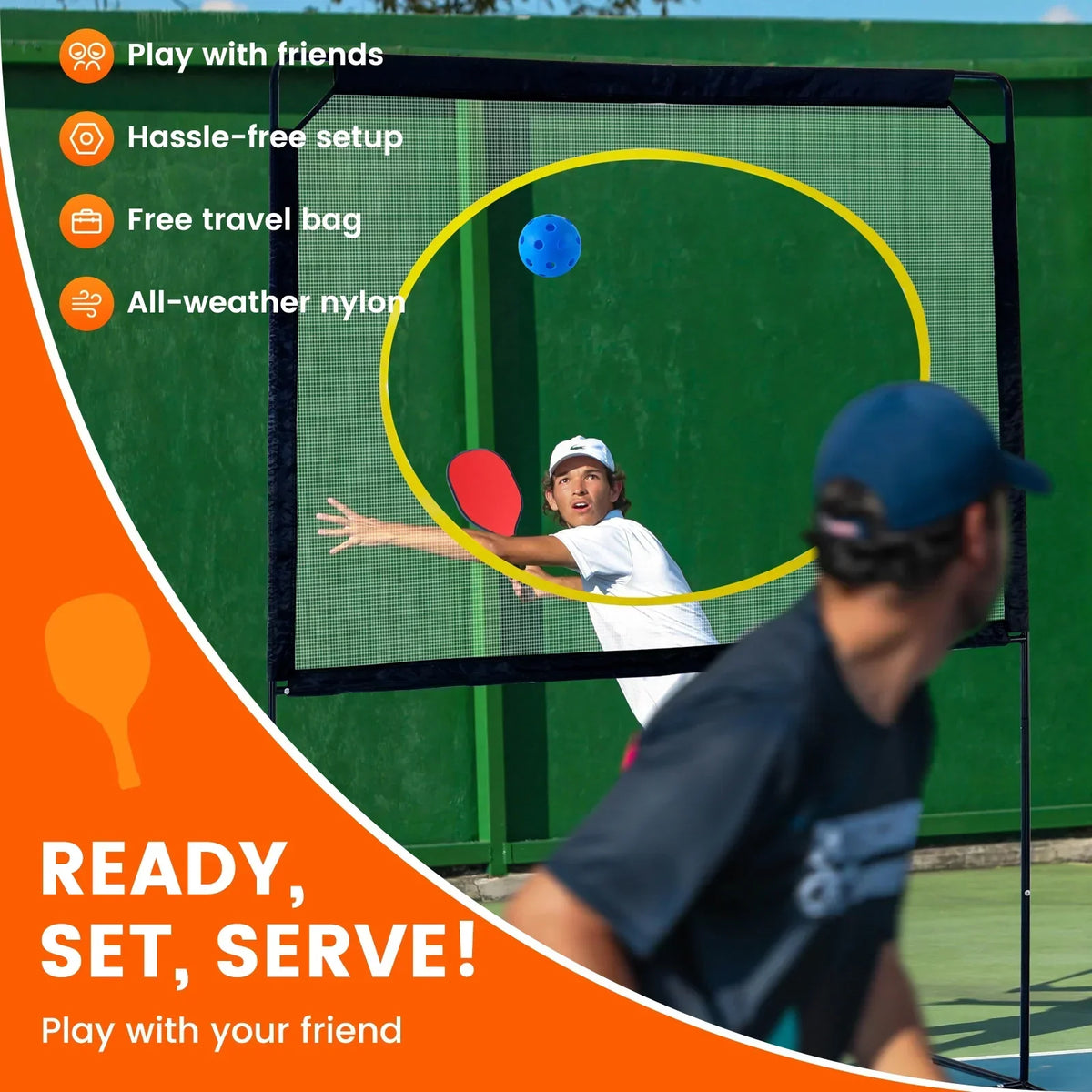 Nouveauté 2026 – Slsy Pickleball Portable avec Filet, un jeu de raquettes combinant pickleball, badminton, jianzi et tennis, jeux de jardin, sport d'intérieur et d'extérieur, jeux amusants pour enfants et adultes