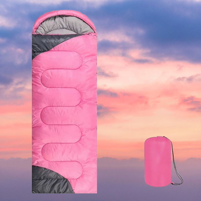 Pink & Gray Adult Sleeping Bag