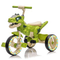 Nouveauté 2026 – Tricycle dinosaure Xuanlur pour enfants , avec larges roues lumineuses, pédales antidérapantes, panier arrière, musique et lumières LED, jouet idéal pour les enfants de 3 à 6 ans (vert