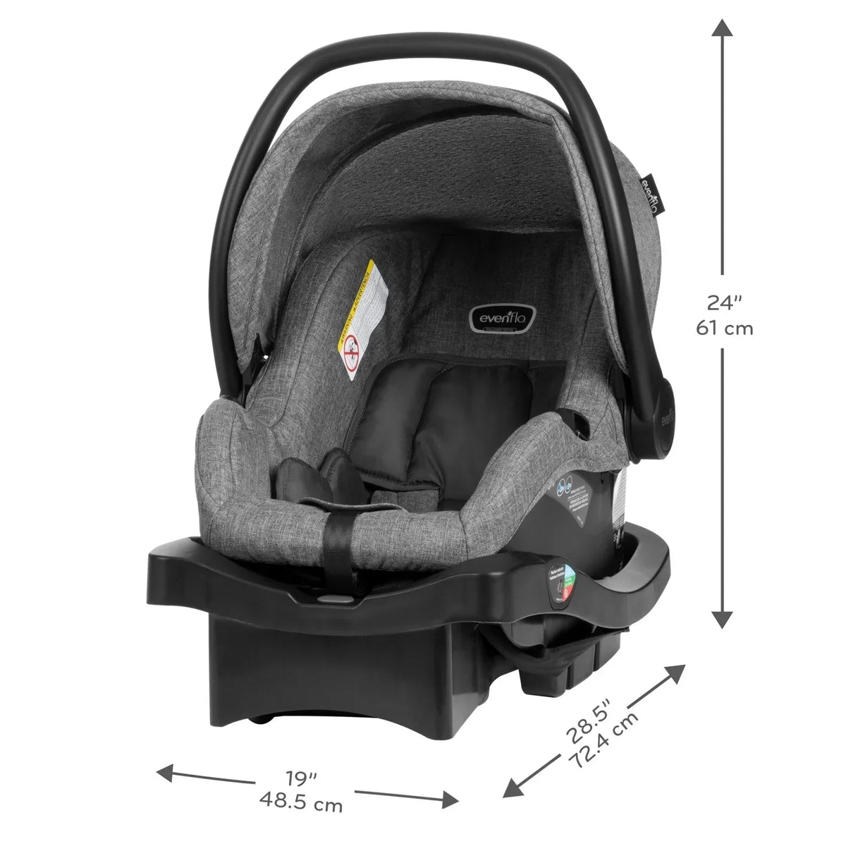 Nouveauté 2026 – Système de voyage modulaire Evenflo Omni Plus avec siège auto pour bébé LiteMax Sport, gris Mylar, unisexe