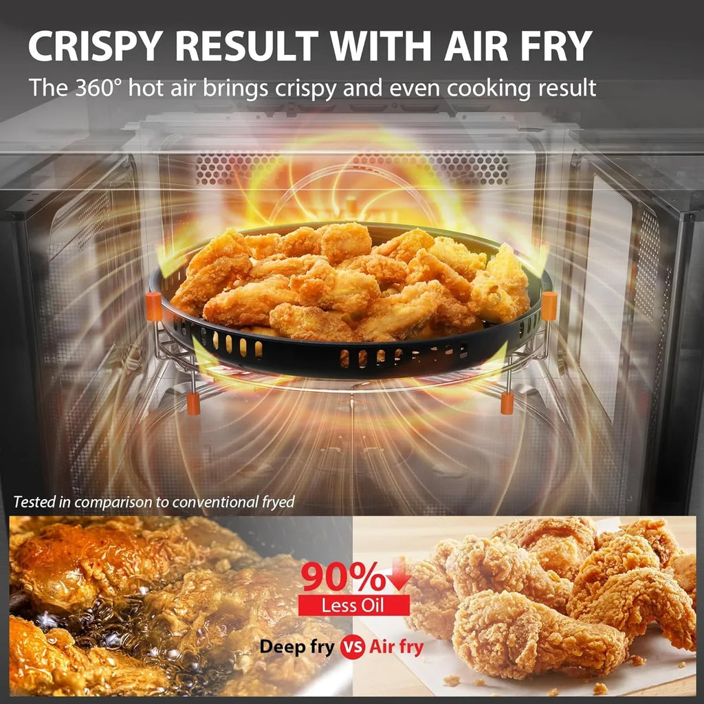 Nouveauté 2026 – Four à micro-ondes de comptoir TOSHIBA 8 en 1 avec friteuse à air chaud, convection, sécurité enfant, 28 litres (1 pi³), noir