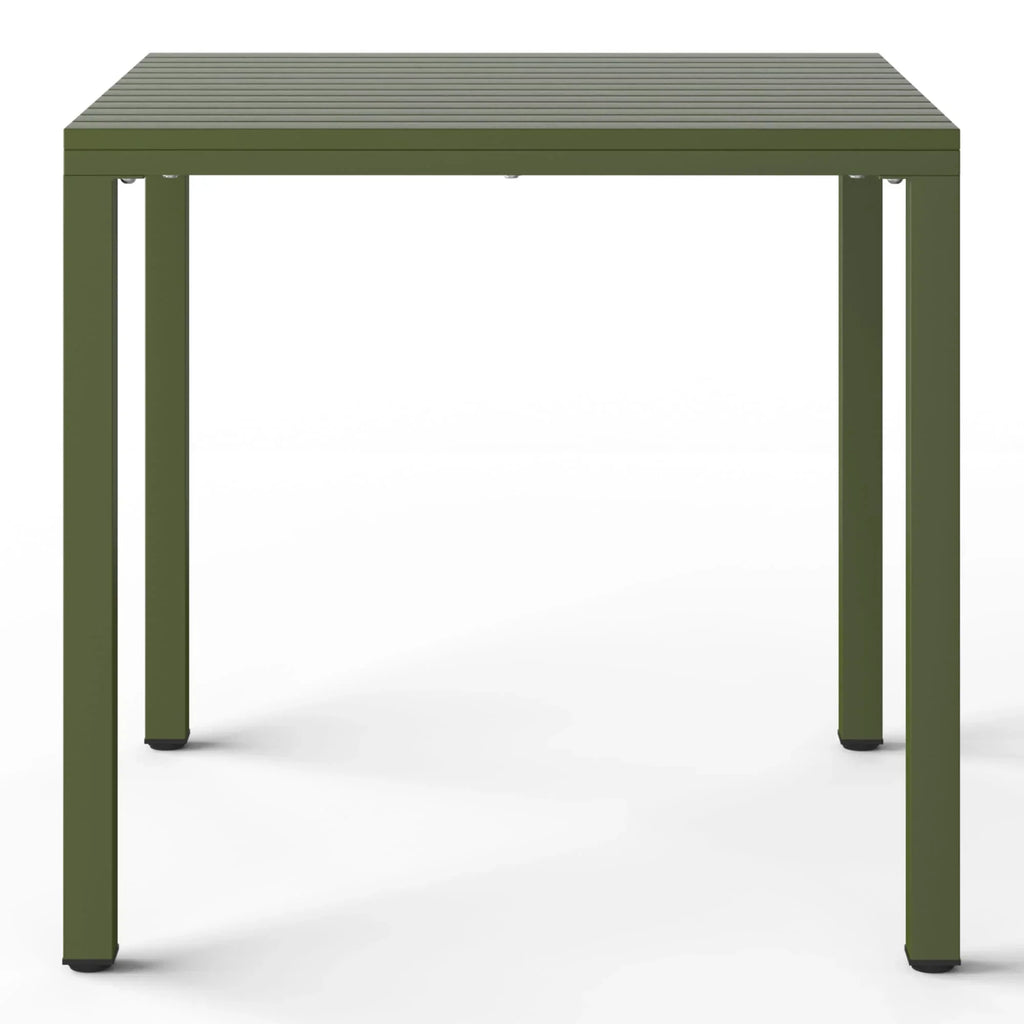 Nouveauté 2026 – Ensemble de salle à manger d'extérieur WestinTrends Playa 5 pièces avec table et chaises empilables, structure en métal, vert olive