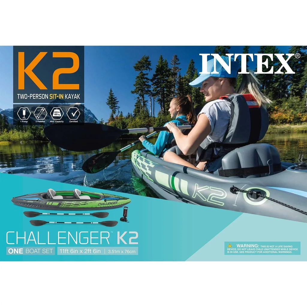 Nouveauté 2026 – Kayak gonflable Intex Challenger K2 avec rames et pompe à main