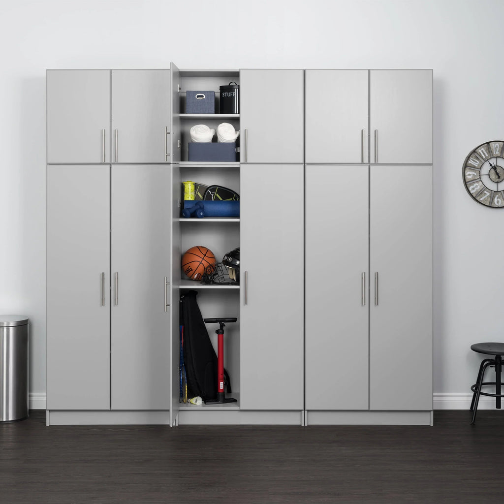 Nouveauté 2026 – Armoire de rangement sur pied Prepac Elite 2 portes, gris clair