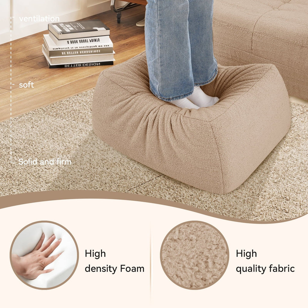 Nouveauté 2026 – Fauteuils poufs VFD pour adultes, pouf avec repose-pieds, canapé lounge confortable en mousse à mémoire de forme, fauteuil de lecture idéal pour la chambre et le salon, canapé de sol relaxant