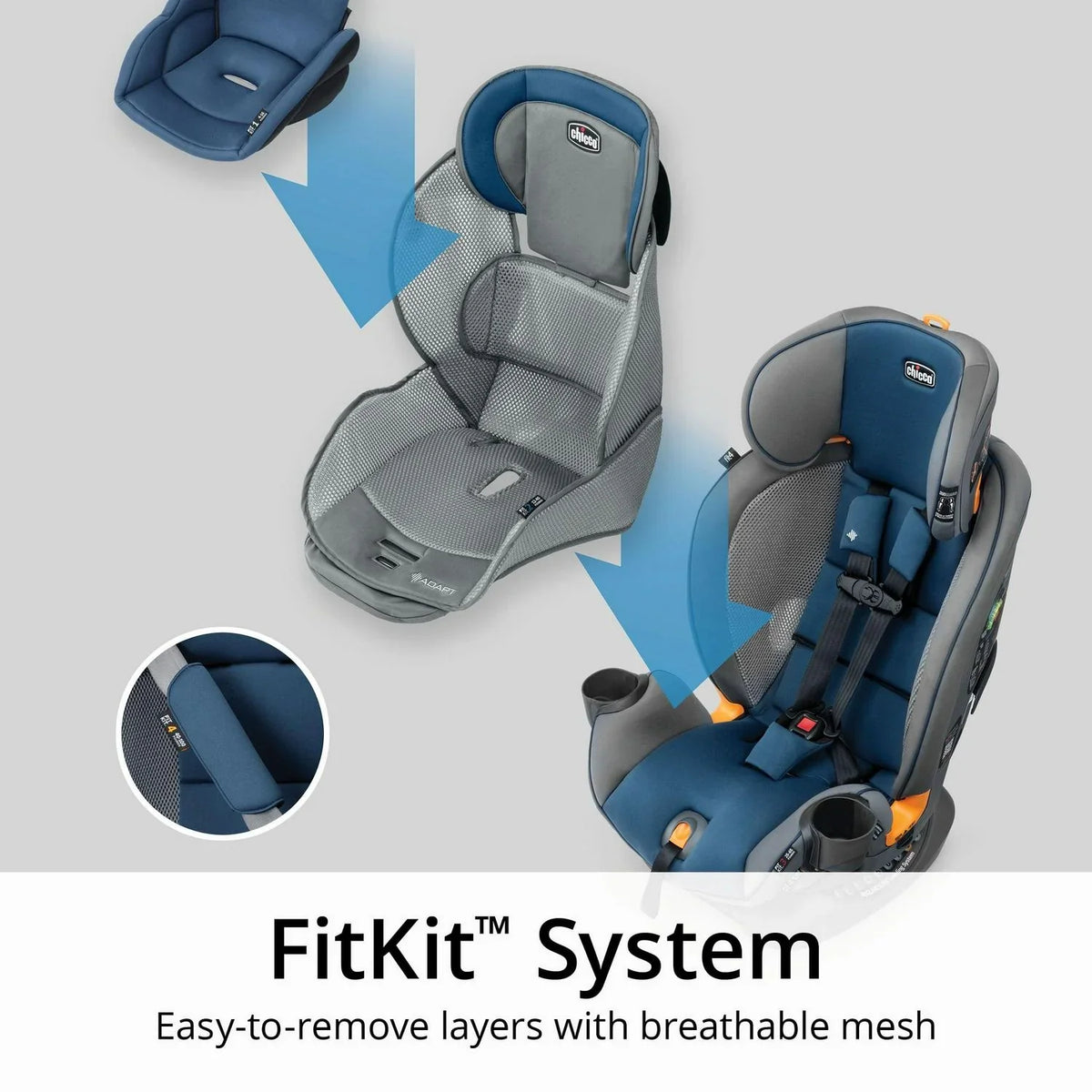 Nouveauté 2026 – Siège auto convertible 4-en-1 Chicco Fit4 Adapt - Vapor (Gris