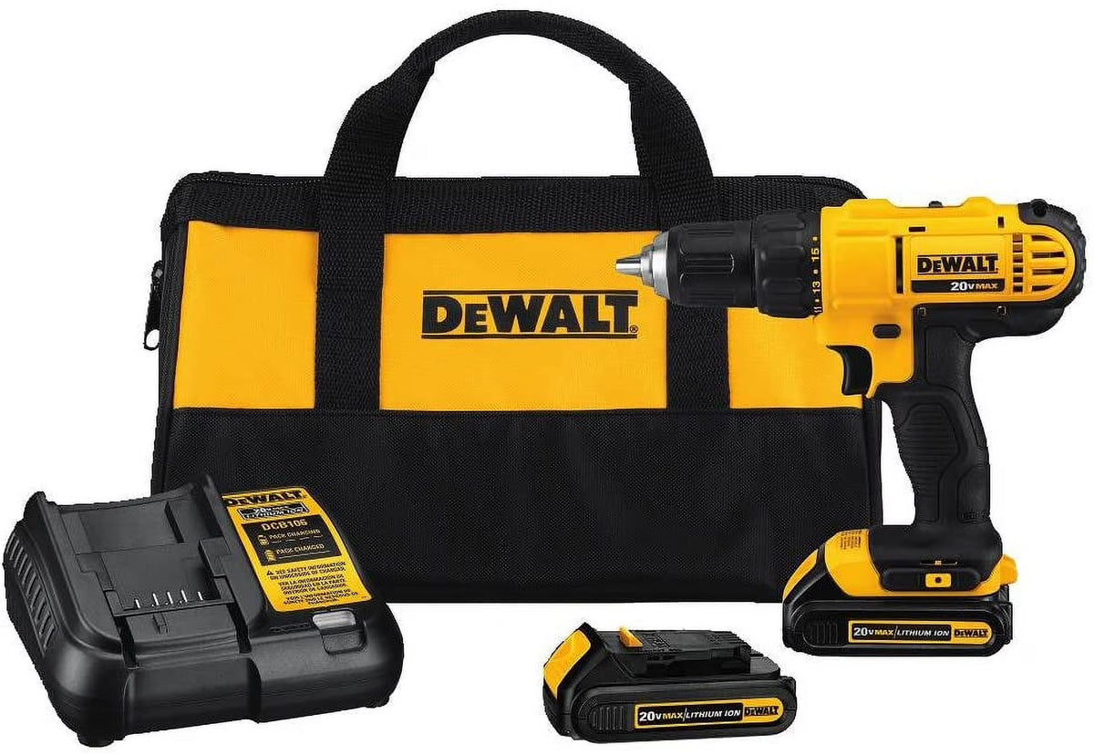 Nouveauté 2026 – Kit perceuse-visseuse sans fil DEWALT 20V Max, compact, 1/2 pouce (DCD771C2), jaune