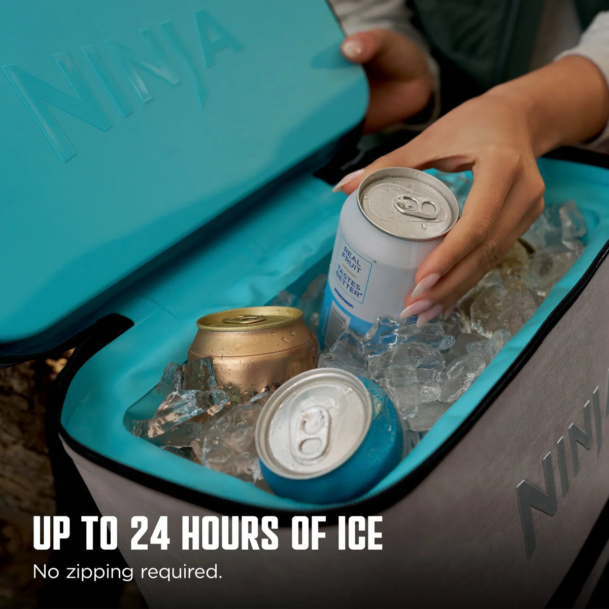 Nouveauté 2026 – Glacière souple Ninja Outdoor FrostVault Go 24 canettes avec zone froide et sèche, bleu bord de lac - FF124NV