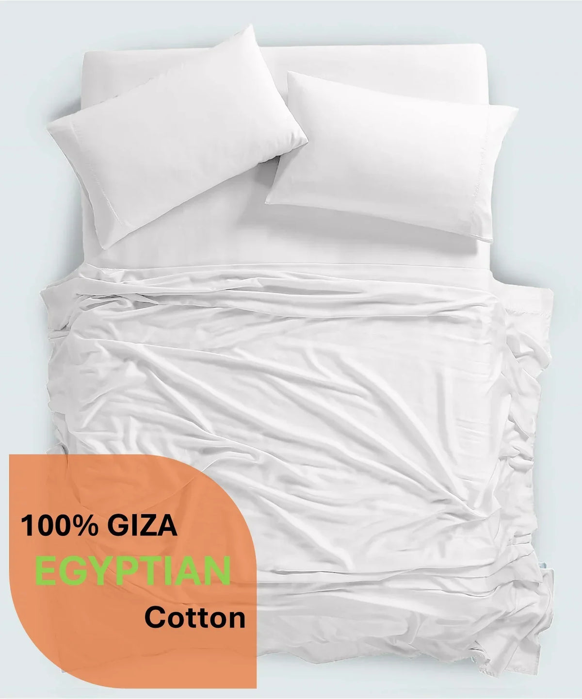Nouveauté 2026 – Parure de lit 4 pièces en coton égyptien Giza 100 % (600 fils/cm²), drap-housse à bonnet profond de 38 cm, satin doux et respirant - Noir, 1 place