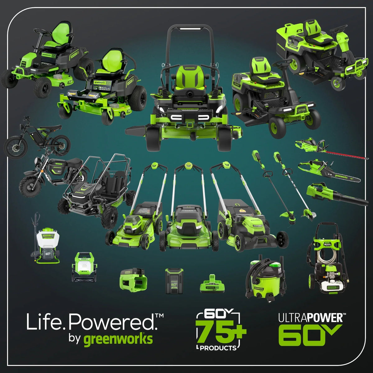 Nouveauté 2026 – Tondeuse à gazon autotractée Greenworks 60V 21" avec (1) batterie 8,0 Ah et chargeur rapide 2546402
