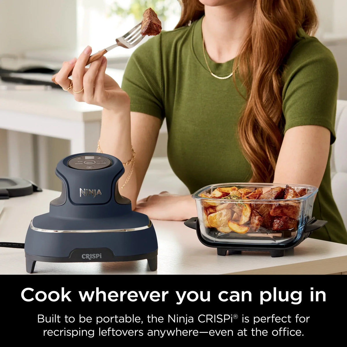 Nouveauté 2026 – Friteuse à air portable Ninja Crispi 4-en-1 en verre , récipients de 4 pintes et 6 tasses, Cyberspace