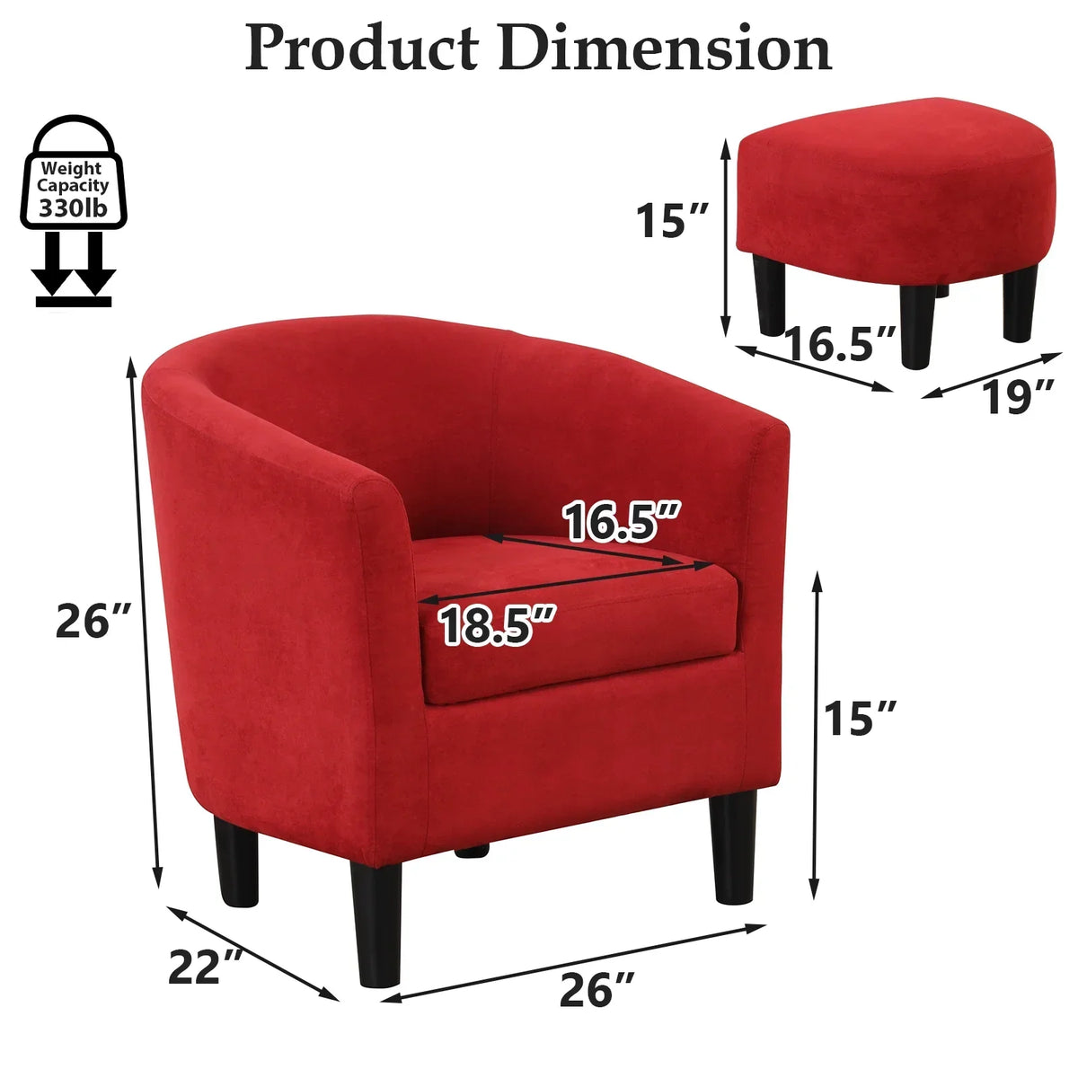 Nouveauté 2026 – Fauteuil d'appoint en velours beige Bonzy Home avec repose-pieds pour salon