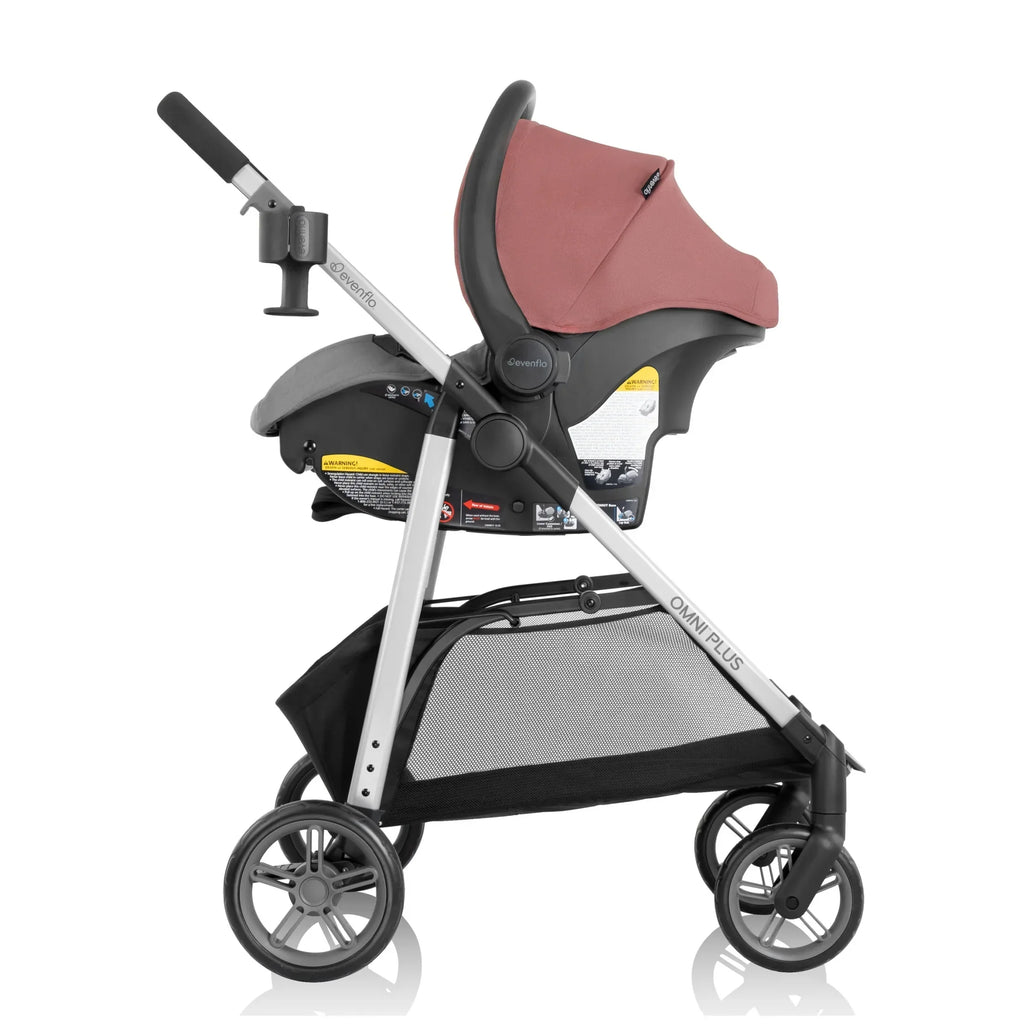 Nouveauté 2026 – Système de voyage modulaire Evenflo Omni Plus avec siège auto pour bébé LiteMax Sport, gris Mylar, unisexe