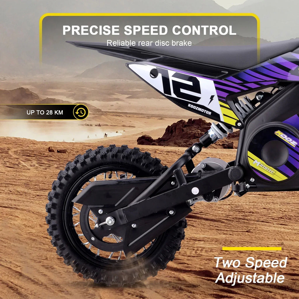 Nouveauté 2026 – Moto tout-terrain électrique MotoTec 36 V 1000 W (HP112E) bleue