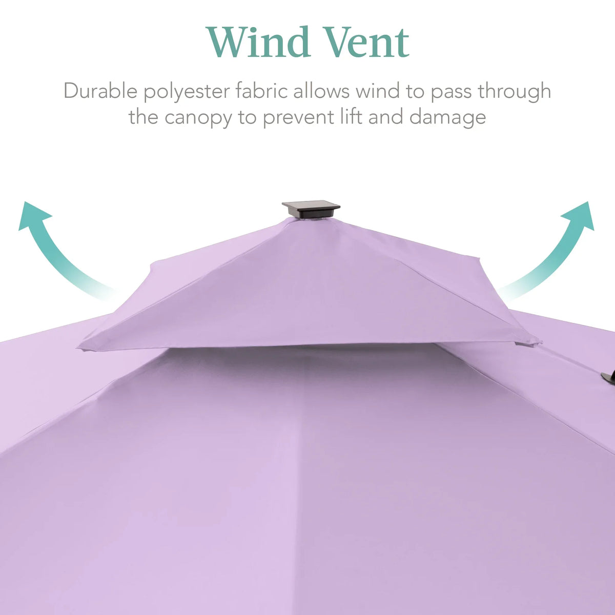 Nouveauté 2026 – Parasol de terrasse carré déporté à deux niveaux, 3 x 3 m, à éclairage solaire LED, avec base incluse (Best Choice Products, ) - Beige