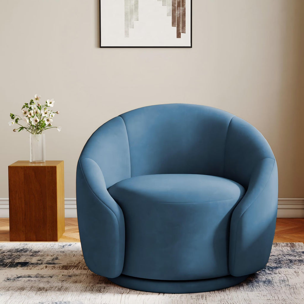 Nouveauté 2026 – Fauteuil pivotant 360" pour salon, fauteuil tonneau bouclé, canapé une place, fauteuil de lecture, vert sauge