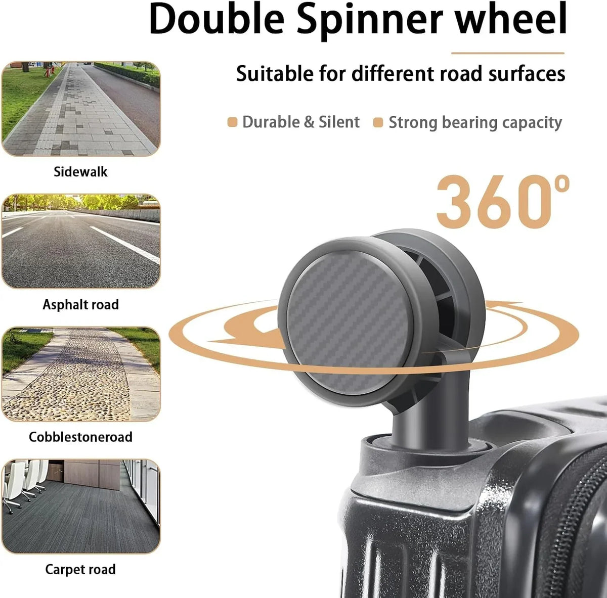 Nouveauté 2026 – Valise cabine 20 de 51 cm (20 pouces) avec porte-gobelet et port USB, approuvée par les compagnies aériennes et verrouillable TSA, légère, en polycarbonate, avec roulettes pivotantes à 360°