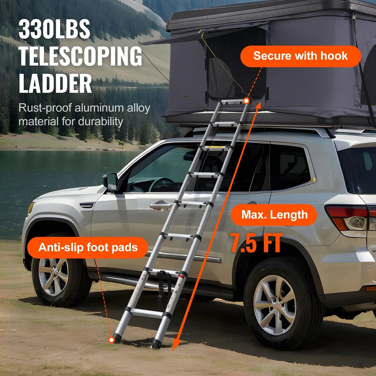 Nouveauté 2026 – Tente de toit rigide KFFKFF , modèle Naturnest pour 2 à 3 personnes, comprend un matelas épais et une échelle télescopique, imperméable et coupe-vent, convient aux Jeep, SUV, fourgonnettes et pick-ups