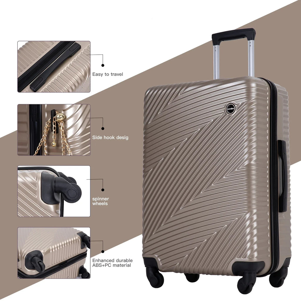 Nouveauté 2026 – Ensemble de 3 valises Tripcomp , valise rigide légère à roulettes multidirectionnelles 20 po, 24 po, 28 po (bleu
