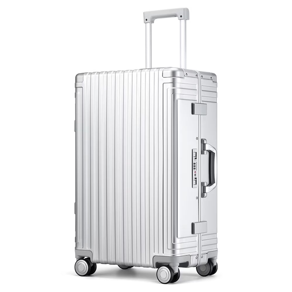 Nouveauté 2026 – Valise rigide en aluminium , approuvée par les compagnies aériennes, sans fermeture éclair, avec roulettes multidirectionnelles, idéale pour les voyages d'affaires et de loisirs