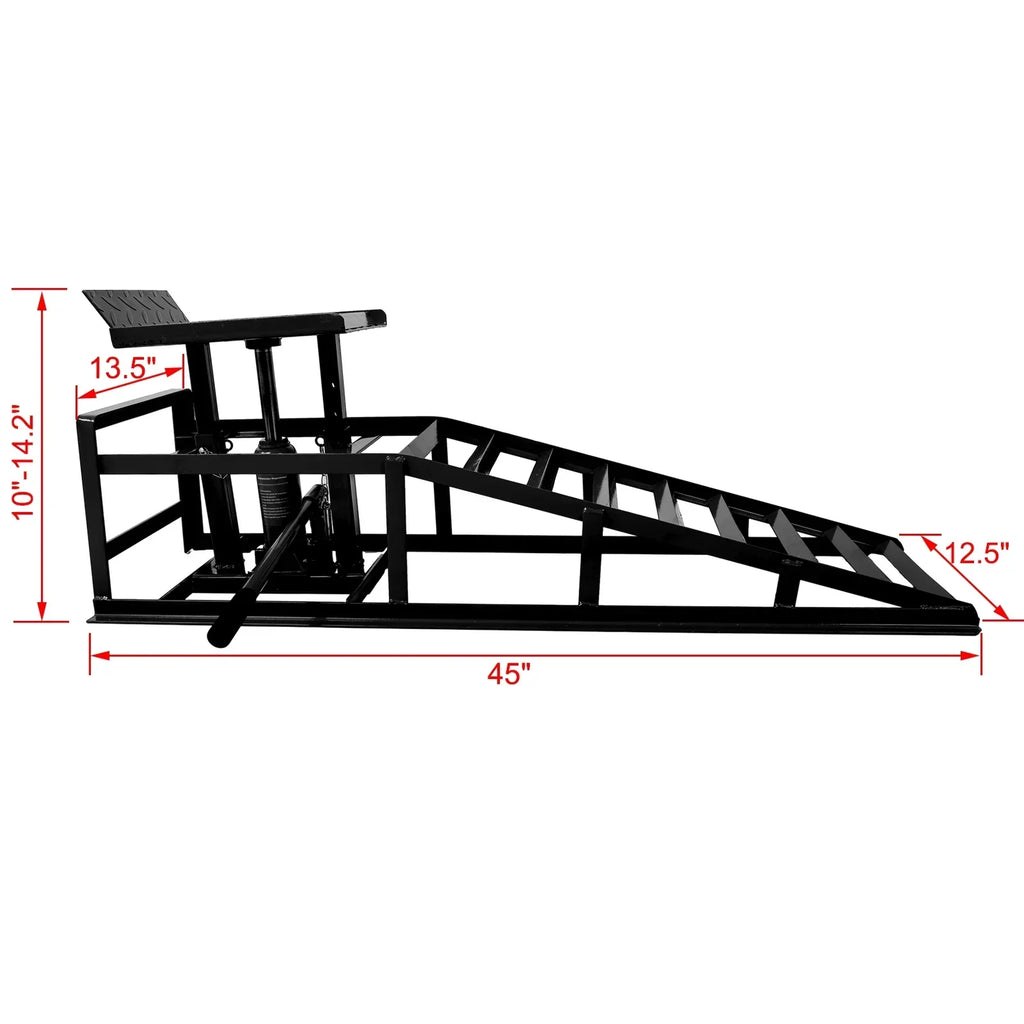 Nouveauté 2026 – Rampes hydrauliques pour voiture Riedhoff (lot de 2), charge maximale de 5 tonnes, hauteur de levage de 24 à 41 cm, robustes, noires