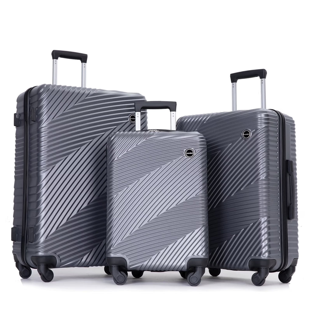 Nouveauté 2026 – Ensemble de 3 valises Tripcomp , valise rigide légère à roulettes multidirectionnelles 20 po, 24 po, 28 po (bleu