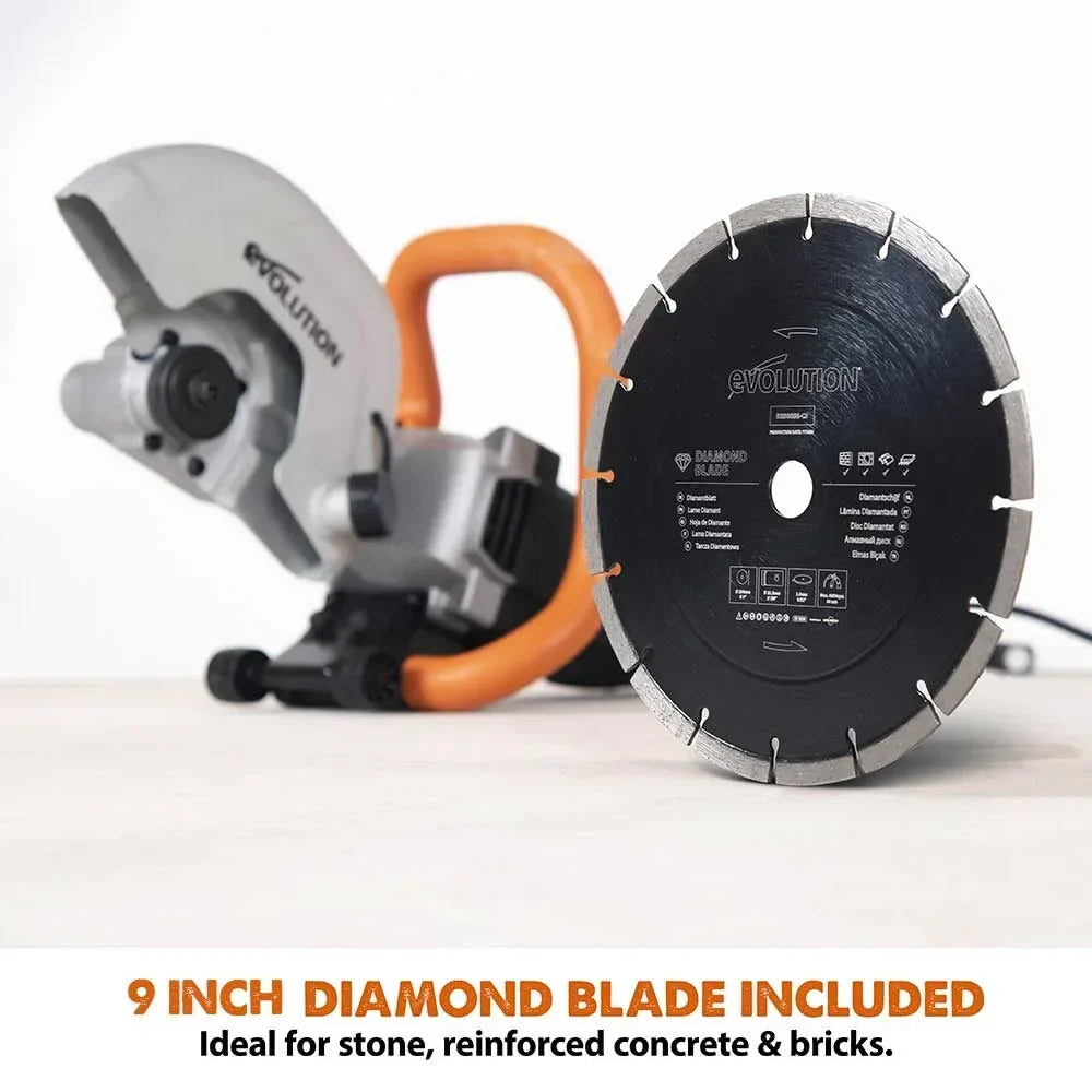 Nouveauté 2026 – Scie à béton électrique Evolution Power Tools , 23 cm (9 po