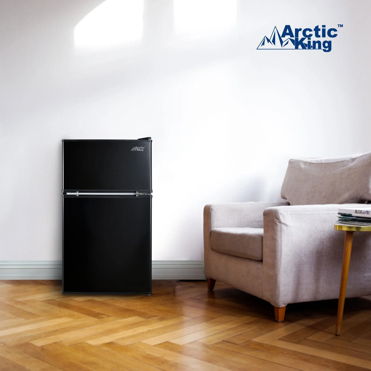 Nouveauté 2026 – Mini-réfrigérateur à deux portes Arctic King 3,2 pi³ avec congélateur, acier inoxydable, E-Star