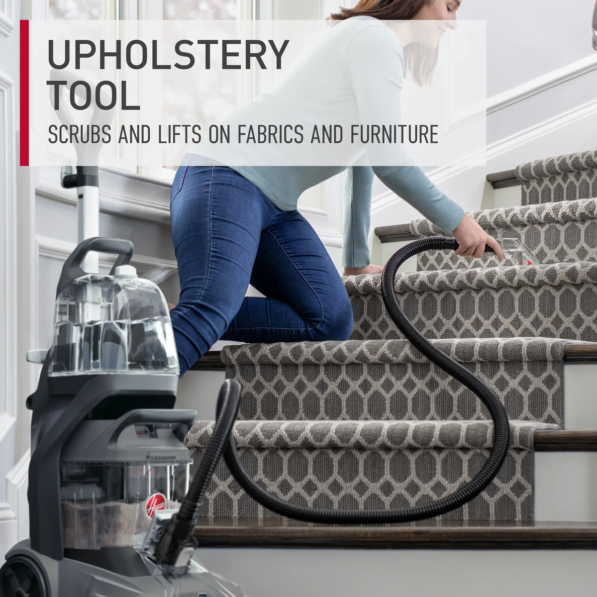 Nouveauté 2026 – Hoover PowerScrub XL, nettoyeur de tapis vertical, shampouineuse pour tapis, moquettes et tissus d'ameublement, séchage rapide, accessoire pour tissus d'ameublement, FH68010