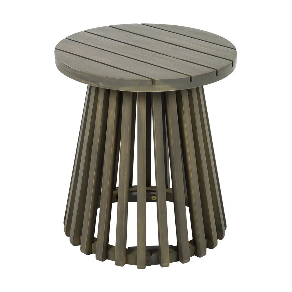 Nouveauté 2026 – Table d'appoint ronde d'extérieur en bois d'acacia Christopher Knight Home, couleur teck clair, idéale pour le jardin, la pelouse ou le balcon