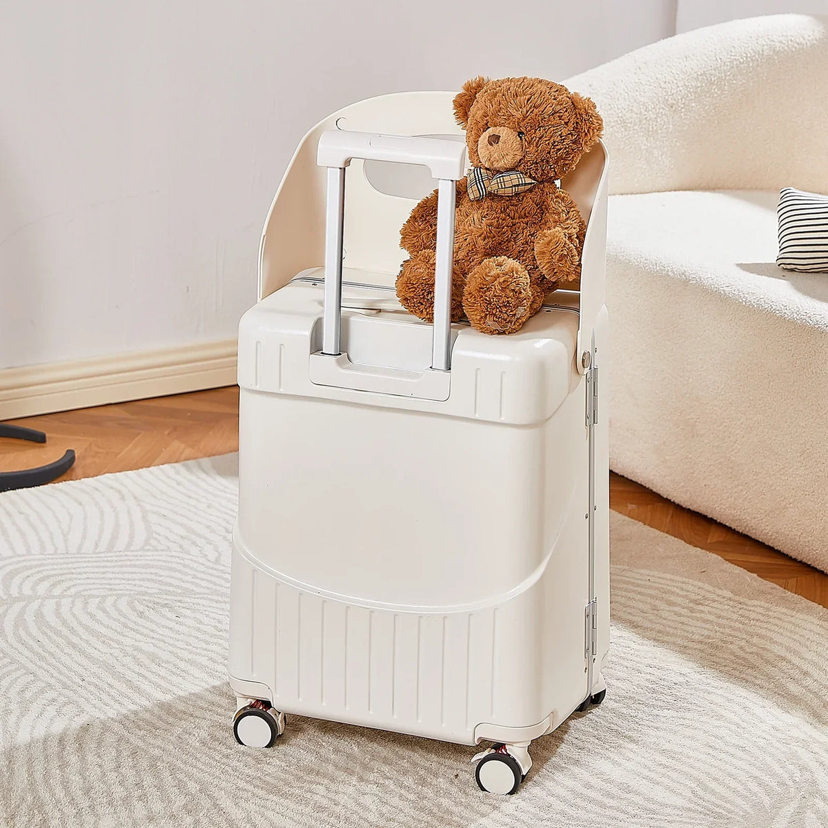 Nouveauté 2026 – Valise 22 pouces avec serrure TSA, idéale pour enfants et adultes, roulettes pivotantes verrouillables, housse de protection et ceinture de sécurité incluses