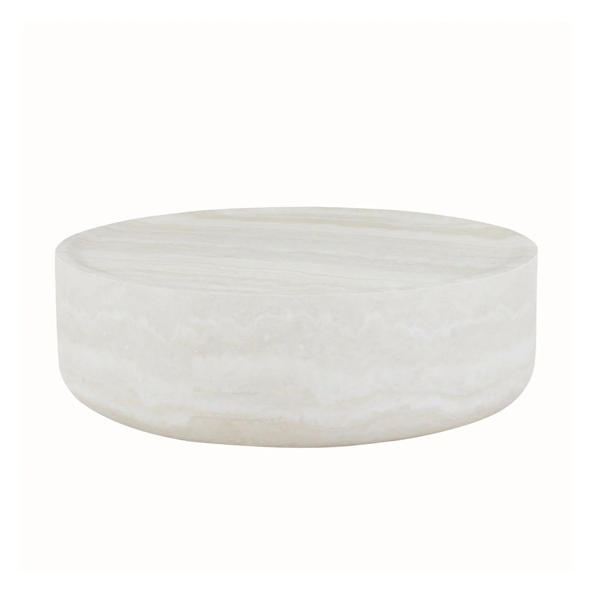 Nouveauté 2026 – Table basse ronde 31,49'' avec texture marbre, table basse circulaire moderne en fibre de verre, table d'appoint pour salon ou extérieur, livrée montée, finition marbre
