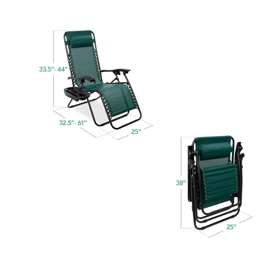 Nouveauté 2026 – Ensemble de 2 fauteuils inclinables zéro gravité Best Choice Products pour terrasse et piscine avec porte-gobelet - Gris