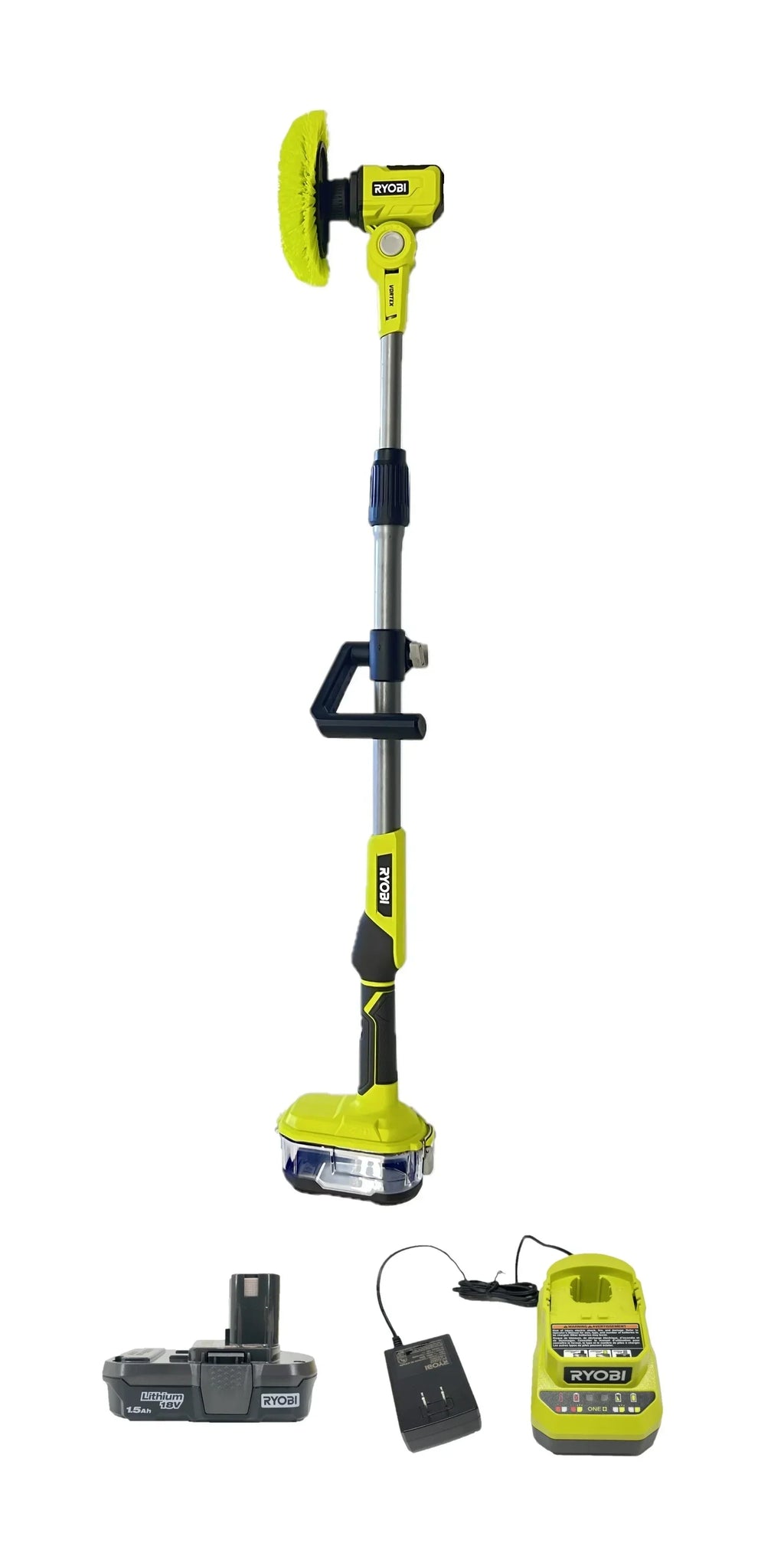 Nouveauté 2026 – Kit de nettoyage électrique télescopique sans fil RYOBI ONE+ 18V P4500 avec batterie et chargeur