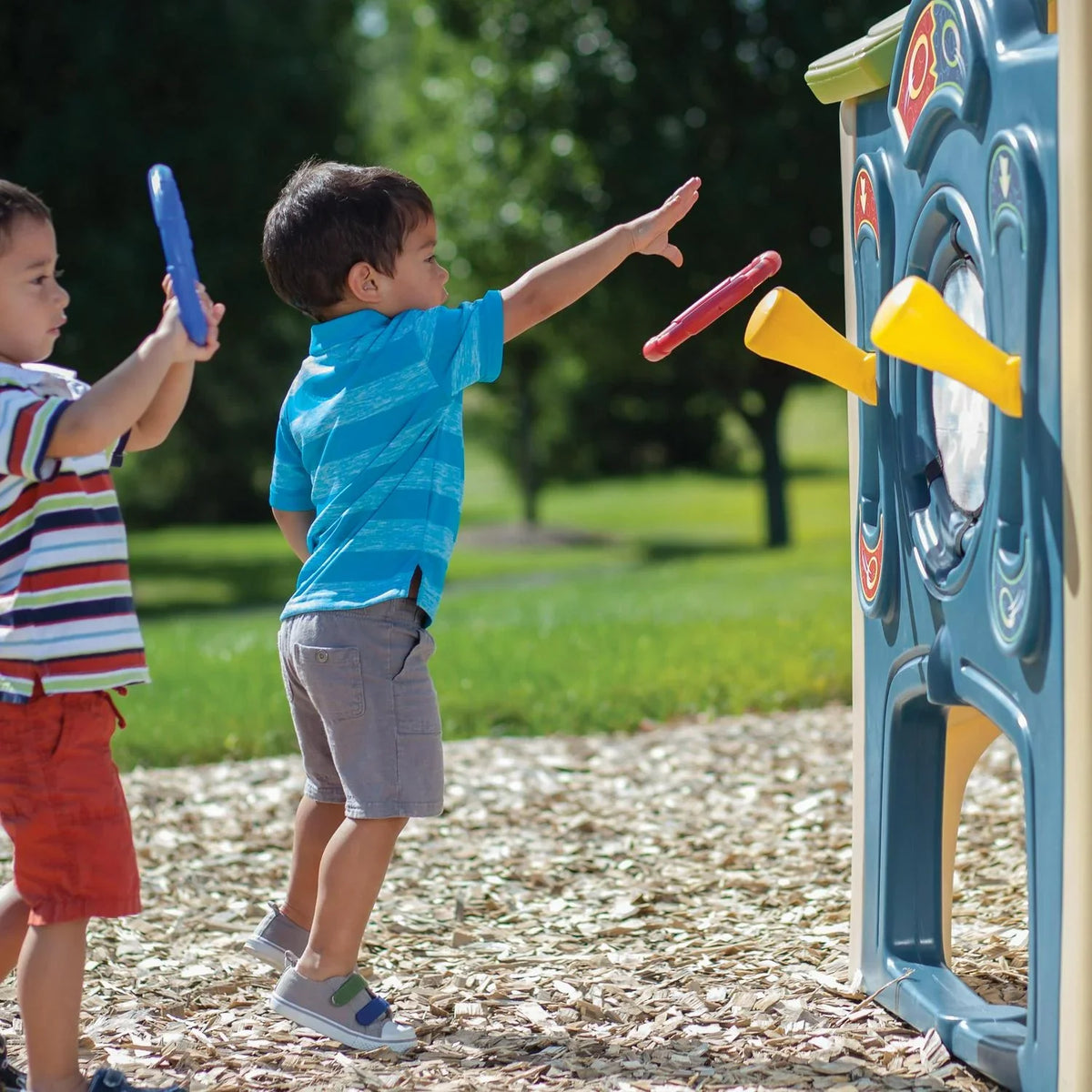 Nouveauté 2026 – Maisonnette marron avec toboggan, centre de loisirs Step2 Neighborhood Fun Center, jouets d'extérieur en plastique pour enfants