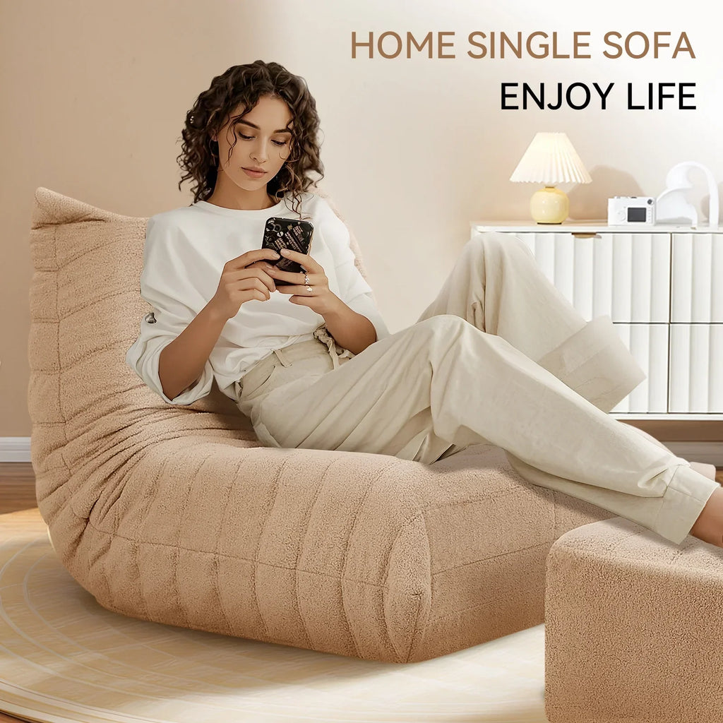 Nouveauté 2026 – Fauteuils poufs VFD pour adultes, pouf avec repose-pieds, canapé lounge confortable en mousse à mémoire de forme, fauteuil de lecture idéal pour la chambre et le salon, canapé de sol relaxant